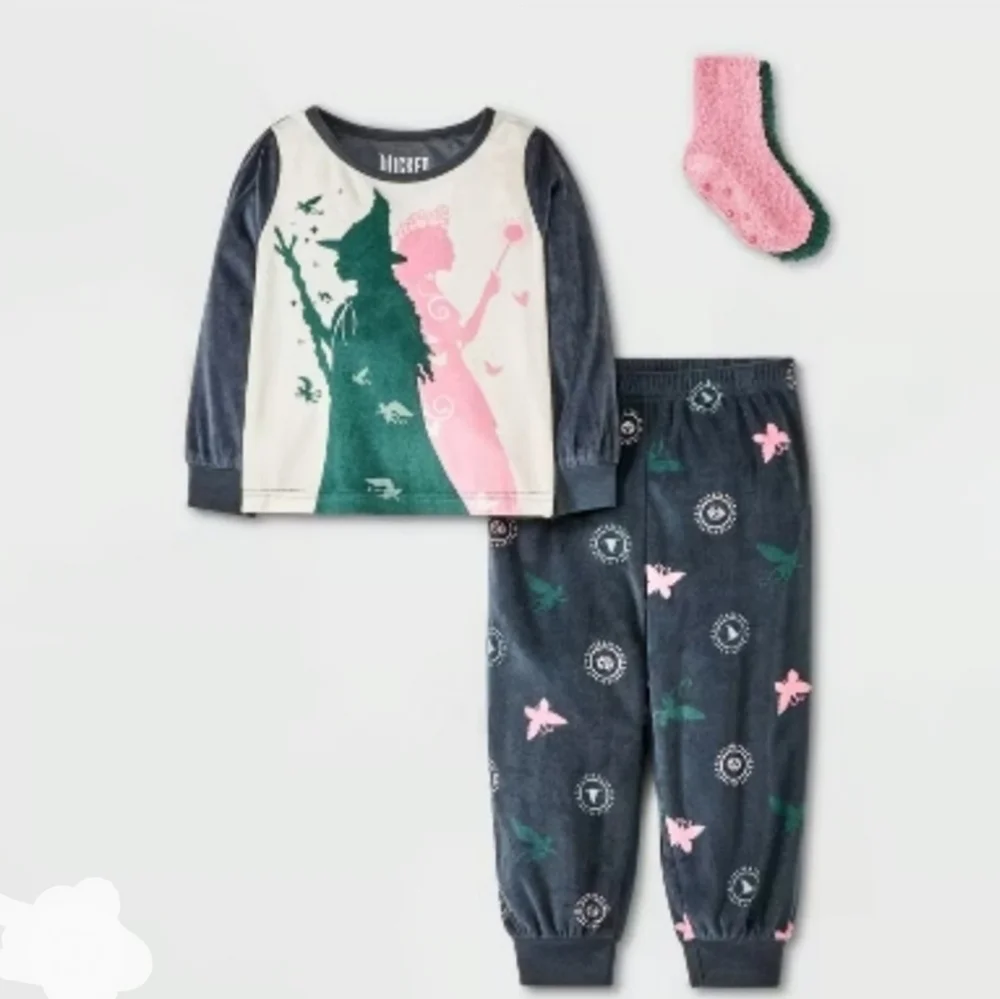 Wicked Glenda & Elphaba Soft Pajama Set Size XS 4/5
